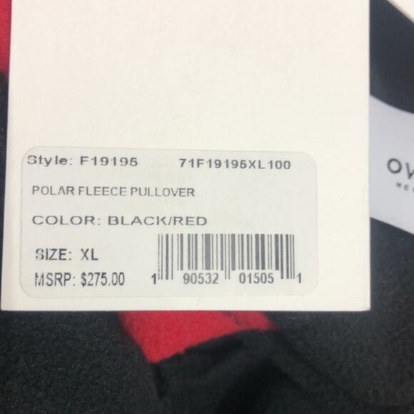 Ovadia Polar Fleece Quarter Zip Pullover Red Black XL NWT - Picture 4 of 8